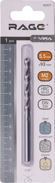 Изображение товара Сверло Vira 5.5мм P6M5 / 552077