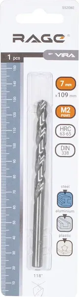 Изображение товара Сверло Vira 7.0мм P6M5 / 552080