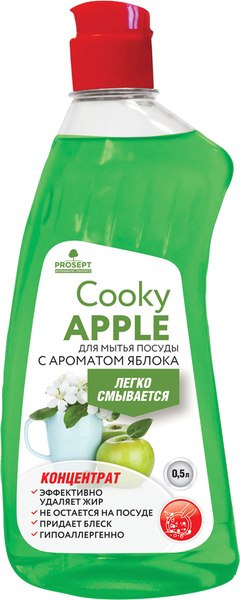 Изображение товара Средство для мытья посуды Prosept Гель Cooky Apple с ароматом яблока концентрат (500мл)