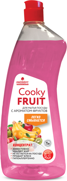 Изображение товара Средство для мытья посуды Prosept Гель Cooky Fruit с ароматом фруктов концентрат (1л)