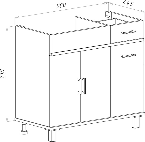 Изображение товара Тумба с умывальником Misty Купер 90 / П-Куп01090-012БкЛ+ФР-00003411