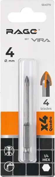 Изображение товара Сверло Vira Quadro-X HEX 4мм / 554070