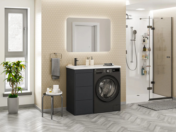 Изображение товара Тумба с умывальником Brevita Grafit 40 / GRA-01040-013Я+5213100