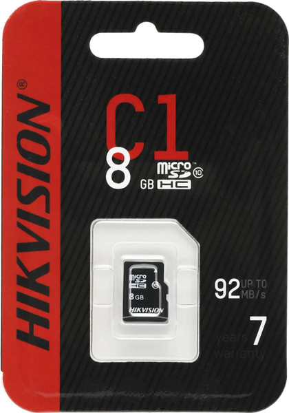 Изображение товара Карта памяти Hikvision HS-TF-C1 microSDHC 8GB (STD)/8G/ZAZ01X00/OD C1 w/o adapter