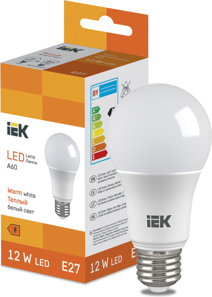 Изображение товара Лампа IEK A60 12Вт E27 4000К / LL-I-A60-12-230-40-E27