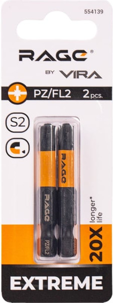 Изображение товара Набор бит Vira S2 PZ/FL2x50мм / 554139 (2шт)