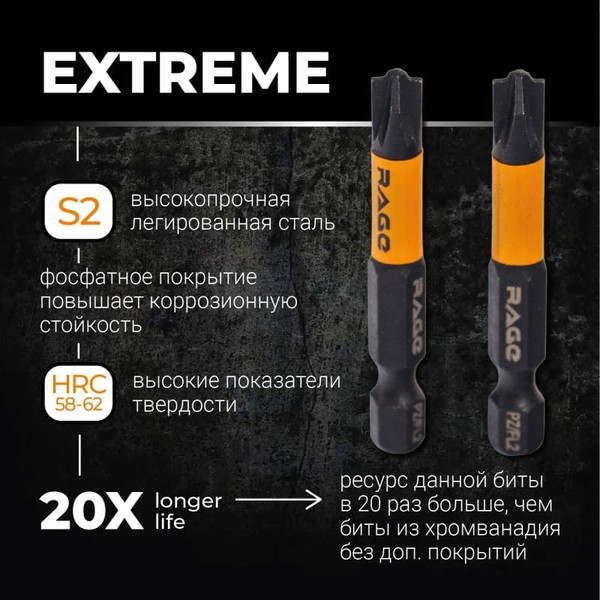 Изображение товара Набор бит Vira S2 PZ/FL2x50мм / 554139 (2шт)