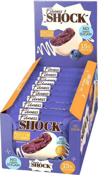 Изображение товара Набор протеинового печенья FitnesShock Брауни Черника (10x50г)