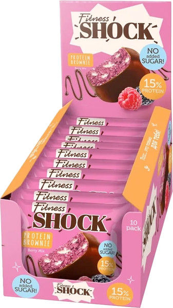 Изображение товара Набор протеинового печенья FitnesShock Брауни Ягодный Микс (10x50г)