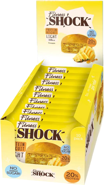 Изображение товара Набор протеиновых пирожных FitnesShock Бисквит Ананас (10x40г)