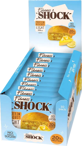 Изображение товара Набор протеиновых пирожных FitnesShock Бисквит Лимон (10x40г)