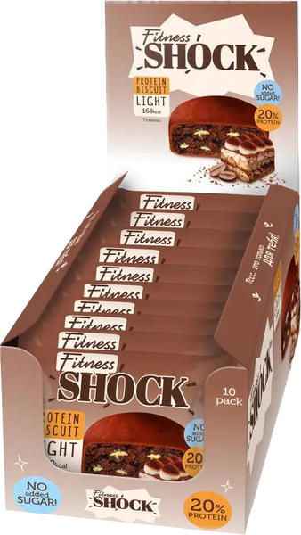Изображение товара Набор протеиновых пирожных FitnesShock Бисквит Тирамису (10x40г)