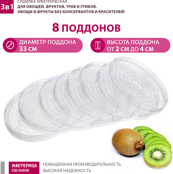 Изображение товара Сушилка для овощей и фруктов Мастерица СШ-0205К