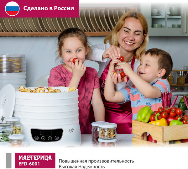 Изображение товара Сушилка для овощей и фруктов Мастерица EFD-6001 (белый)