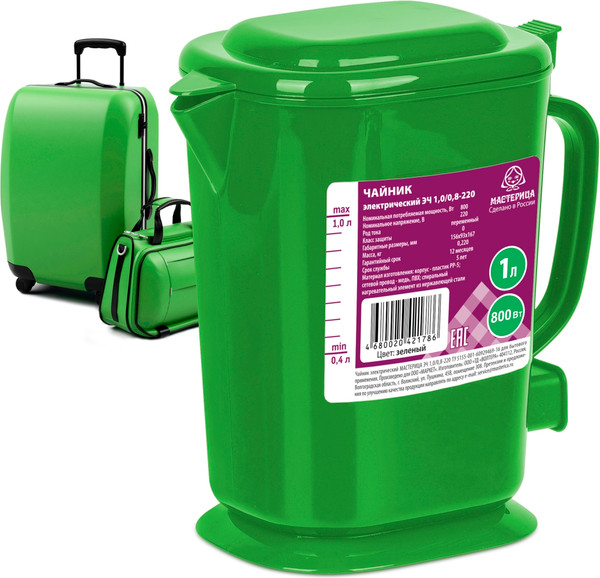 Изображение товара Электрочайник Мастерица ЭЧ-1.0/0.8-220З (зеленый)