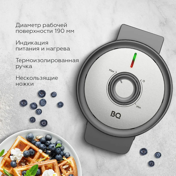 Изображение товара Вафельница BQ ST1010 (черный/сталь)