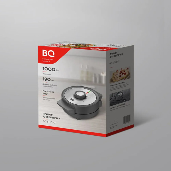 Изображение товара Вафельница BQ ST1010 (черный/сталь)