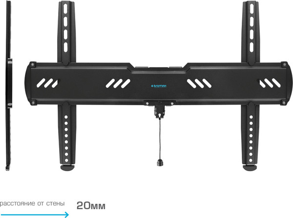 Изображение товара Кронштейн для телевизора Kromax Ultra Slim-100 (черный)