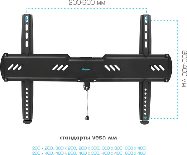 Изображение товара Кронштейн для телевизора Kromax Ultra Slim-100 (черный)