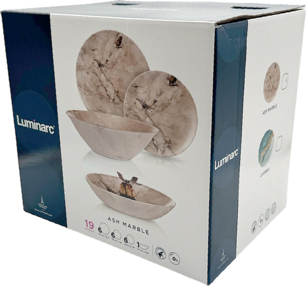 Изображение товара Набор столовой посуды Luminarc Ash Marble V8578 (19пр)