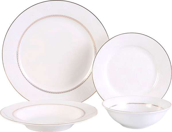 Изображение товара Набор столовой посуды Arya Ariel / 8680943243164 (белый/золотистый)