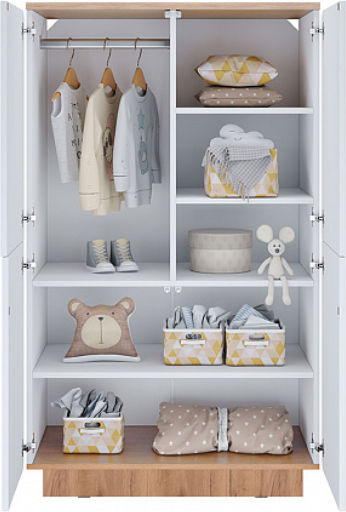 Изображение товара Шкаф Polini Kids Ameli 4005 2 секции / 0002762.174 (белый/дуб крафт золотой)