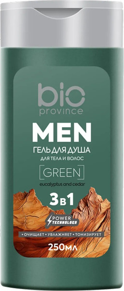 Изображение товара Набор косметики для тела и волос BioProvince Men Гель для душа Green+Гель для душа Golden (2x250мл)
