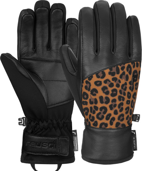Изображение товара Перчатки лыжные Reusch Beatrix R-Tex Xt / 6331277-7054 (р.6, Black/Brown Leopard)