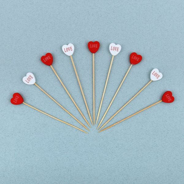 Изображение товара Набор шпажек для канапе Мультидом Сердце BJ80-596 (24шт)