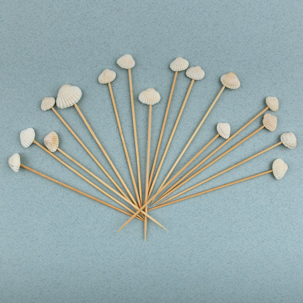 Изображение товара Набор шпажек для канапе Мультидом Морские раковины BJ80-599 (24шт)