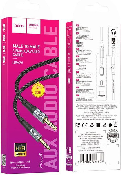 Изображение товара Кабель Hoco UPA26 (1м, черный)