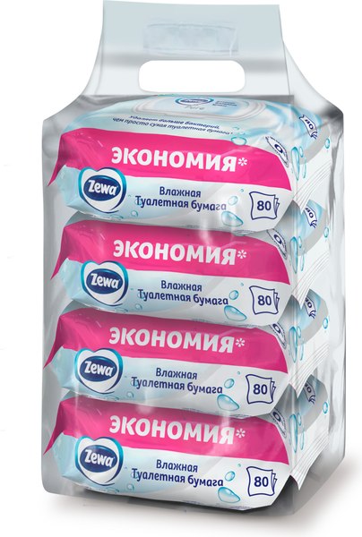 Изображение товара Влажная туалетная бумага Zewa Pure (80x4)