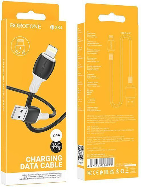 Изображение товара Кабель Borofone BX84 Lightning (1м, черный)