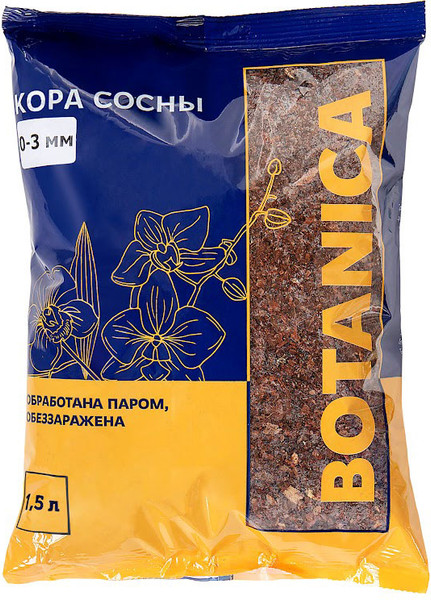 Изображение товара Мульча для растений BOTANICA Кора сосны 0-3мм (1.5л)