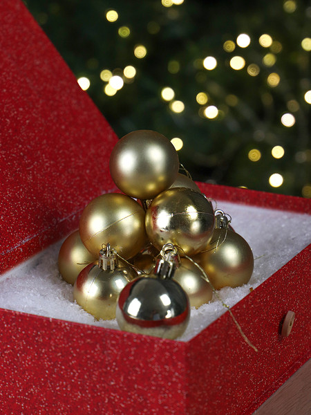 Изображение товара Набор шаров новогодних Miland Чудеса / НУ-5621 (12шт, 4см, золото)