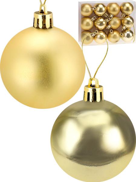 Изображение товара Набор шаров новогодних Miland Чудеса / НУ-5621 (12шт, 4см, золото)