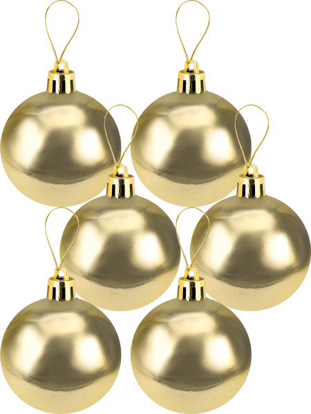Изображение товара Набор шаров новогодних Miland Чудеса / НУ-5621 (12шт, 4см, золото)