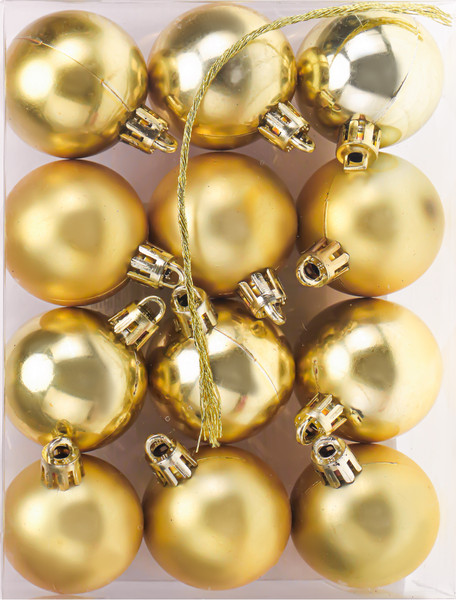 Изображение товара Набор шаров новогодних Miland Чудеса / НУ-5621 (12шт, 4см, золото)