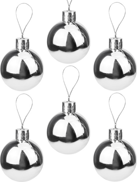 Изображение товара Набор шаров новогодних Miland Чудеса / НУ-5623 (12шт, 4см, серебряный с узором)