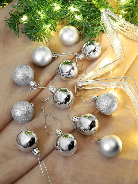 Изображение товара Набор шаров новогодних Miland Чудеса / НУ-5623 (12шт, 4см, серебряный с узором)