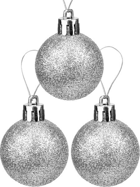 Изображение товара Набор шаров новогодних Miland Чудеса / НУ-5623 (12шт, 4см, серебряный с узором)