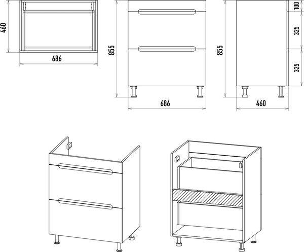 Изображение товара Тумба с умывальником Misty Байкал 70 / Э-Бай06070-022Я+5218130