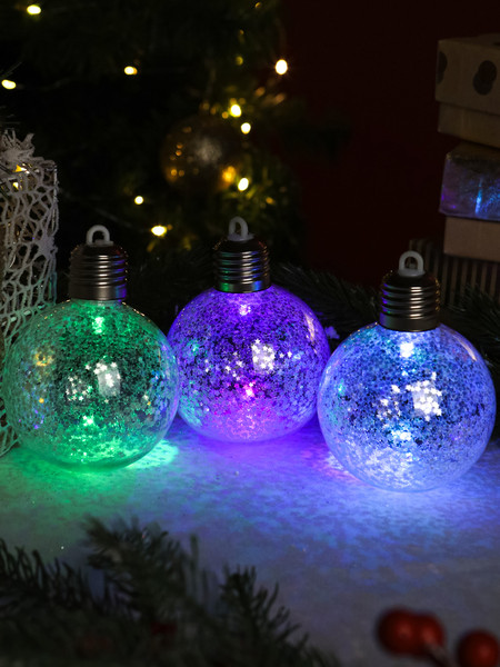 Изображение товара Набор светодиодных игрушек Miland Снегопад / НУ-2923 (3шт, 8см, на батарейках LR44)