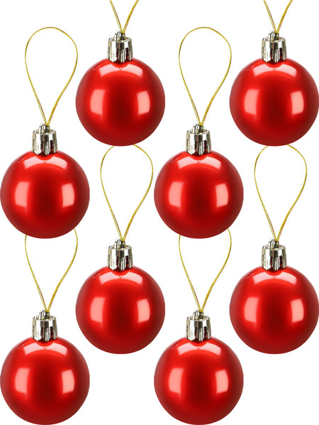 Изображение товара Набор шаров новогодних Miland Новогоднее настроение / НУ-3433 (24шт, 4см, красный)