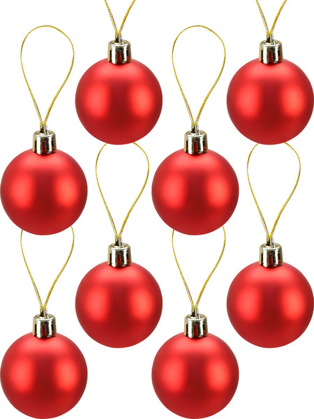 Изображение товара Набор шаров новогодних Miland Новогоднее настроение / НУ-3433 (24шт, 4см, красный)