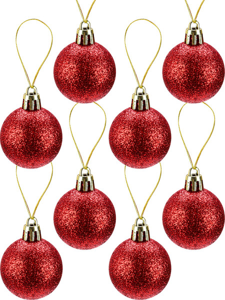 Изображение товара Набор шаров новогодних Miland Новогоднее настроение / НУ-3433 (24шт, 4см, красный)