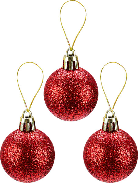 Изображение товара Набор шаров новогодних Miland Новогоднее настроение / НУ-3436 (25шт, 4см, золото/красный)