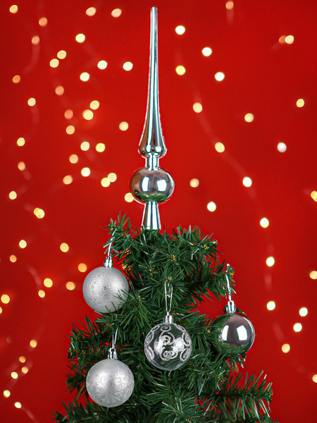 Изображение товара Набор шаров новогодних Miland С верхушкой / НУ-3605 (21шт, серебристый)