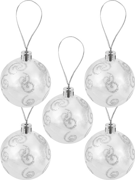 Изображение товара Набор шаров новогодних Miland С верхушкой / НУ-3605 (21шт, серебристый)