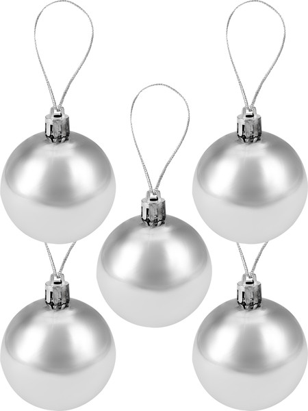 Изображение товара Набор шаров новогодних Miland С верхушкой / НУ-3605 (21шт, серебристый)